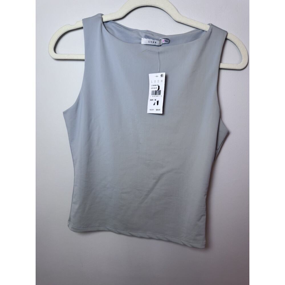 Lush From Nordstrom Ice Blue Stretchy fitted Tank Sz S NWT